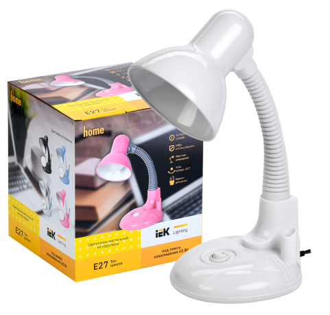 LIGHTING Светильник настольный 1005 с кармашком Е27 белый IEK