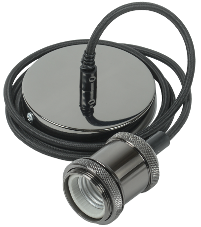 Патрон подвесной Пал27-04-К51 E27 со шнуром 1,5м RETRO черный IEK