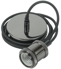 Патрон подвесной Пал27-04-К51 E27 со шнуром 1,5м RETRO черный IEK