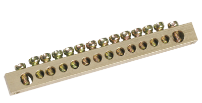 Шина PEN "земля-ноль" 8х12мм 10/2 (10групп/крепеж по краям) IEK