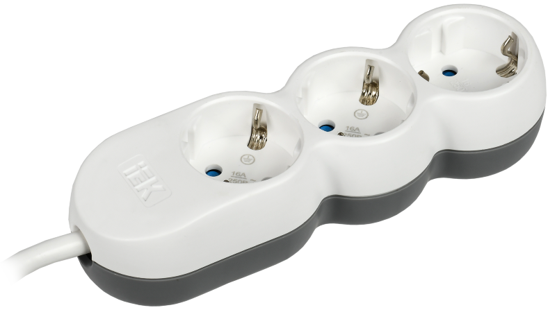 Удлинитель У03 3 места 2P+PE/1,5м 3х1,5мм2 16А/250В UNO IEK