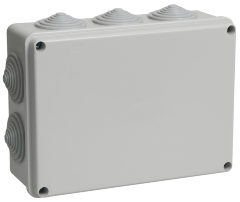 Коробка распаячная КМ41244 для открытой проводки 190х140х70мм IP55 (RAL 7035, 10 гермовводов) IEK