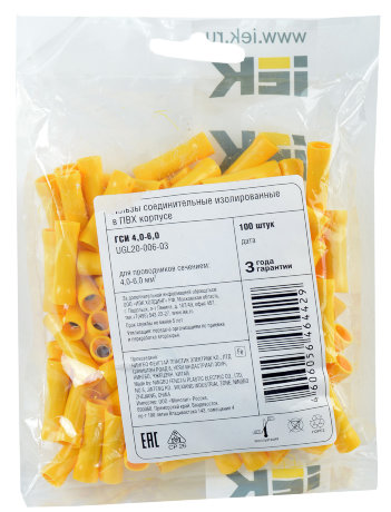 Гильза соединительная изолированная ГСИ 4,0-6,0 (100шт) IEK