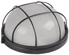 Светильник НПП1302 круг с решеткой 60Вт IP54 черный IEK