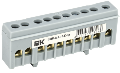 Шина L "фаза" в корпусном изоляторе на DIN-рейку ШНИ-6х9-10-К-Ср IEK