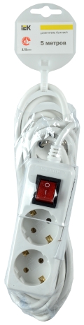 Удлинитель У02К-выкл. 2 места 2P+PE/5м 3х1мм2 16А/250В IEK