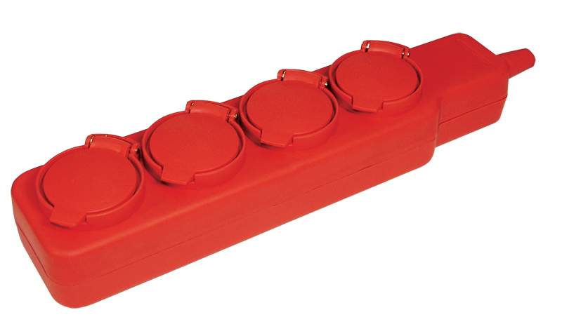 Удлинитель У04В 4 места с защитными крышками IP44 2P+PE/5м 3х1мм2 16А/250В IEK