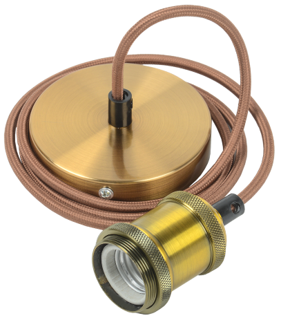 Патрон подвесной Пал27-04-К52 E27 со шнуром 1,5м RETRO золото IEK