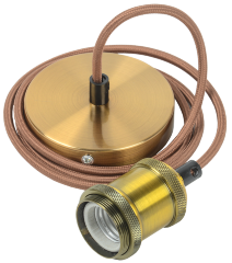 Патрон подвесной Пал27-04-К52 E27 со шнуром 1,5м RETRO золото IEK