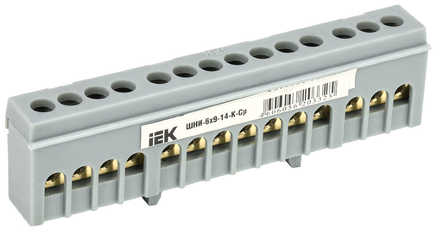 Шина L "фаза" в корпусном изоляторе на DIN-рейку ШНИ-6х9-14-К-Ср IEK