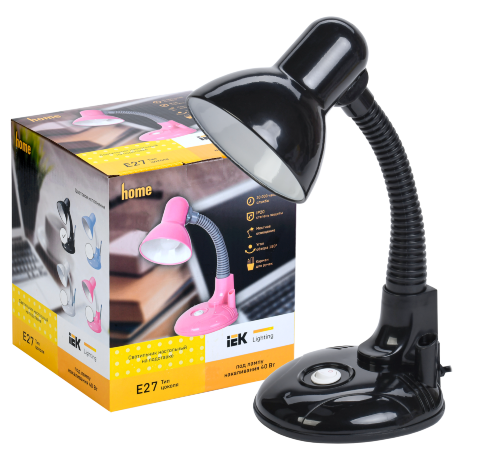 LIGHTING Светильник настольный 1005 с кармашком Е27 черный IEK