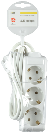 Удлинитель У03 3 места 2P+PE/1,5м 3х1мм2 16А/250В IEK