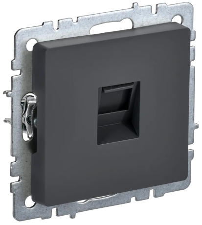 BRITE Розетка компьютерная RJ45 кат.5E РК10-БрГ графит IEK