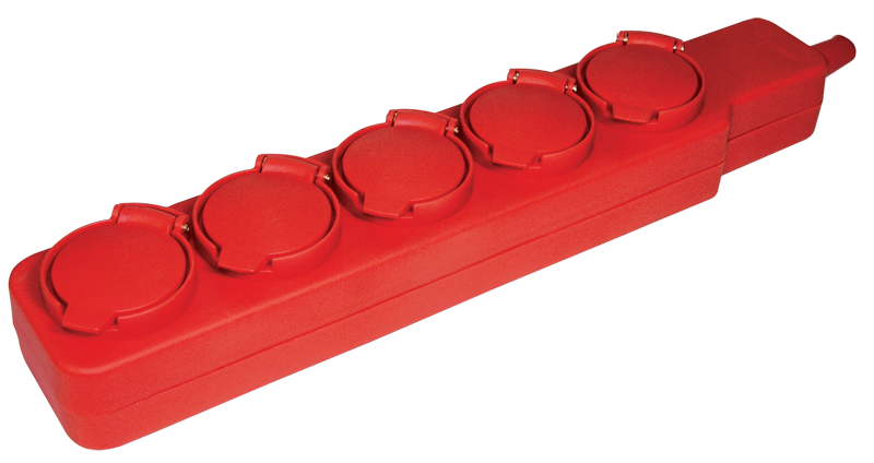 Удлинитель У05В 5 мест с защитными крышками IP44 2P+PE/5м 3х1мм2 16А/250В IEK