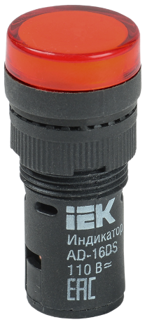 Лампа AD16DS(LED)матрица d=16мм красный 24В AC/DC IEK