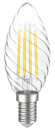 Лампа светодиодная CT35 свеча витая прозрачная 5Вт 230В 3000К E14 серия 360° IEK