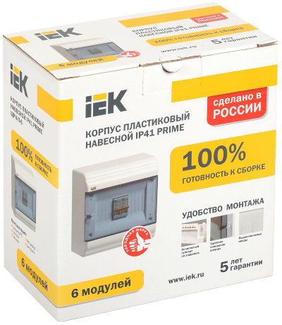 Бокс ЩРН-П-6 модулей навесной пластик IP41 PRIME IEK