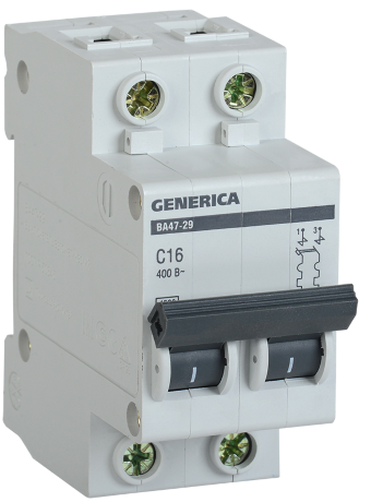 Выключатель автоматический ВА47-29 2Р 16А 4,5кА С GENERICA