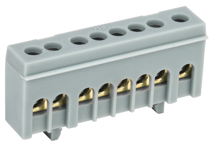 Шина L "фаза" в корпусном изоляторе на DIN-рейку ШНИ-6х9-8-К-Ср IEK