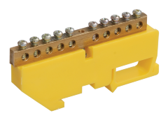 Шина PE "земля" на DIN-изоляторе ШНИ-6х9-10-Д-Ж IEK