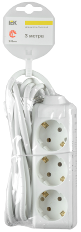 Удлинитель У03 3 места 2P+PE/3м 3х1мм2 16А/250В IEK