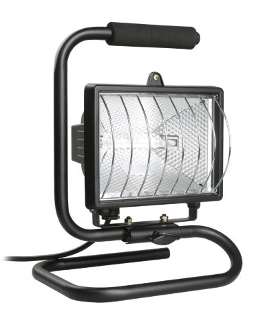 Прожектор галогенный ИО500П (переноска) IP54 черный IEK