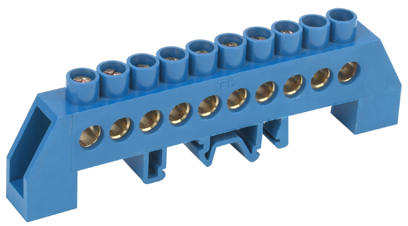 Шина N "ноль" в комбинированном DIN-изоляторе типа "Стойка" ШНИ-8х12-10-КС-С IEK