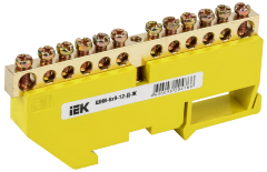 Шина PE "земля" на DIN-изоляторе ШНИ-6х9-12-Д-Ж IEK