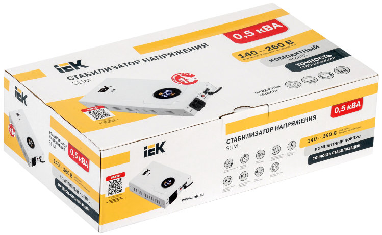 Стабилизатор напряжения настенный SLIM 0,5кВА IEK