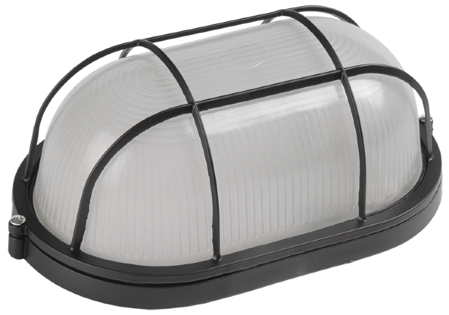 Светильник НПП1402 овал с решеткой 60Вт IP54 черный IEK