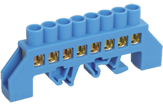 Шина N "ноль" в комбинированном DIN-изоляторе типа "Стойка" ШНИ-8х12-12-КС-С IEK