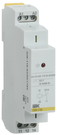 Реле промежуточное модульное OIR 1 контакт 16А 110В AC/DC IEK