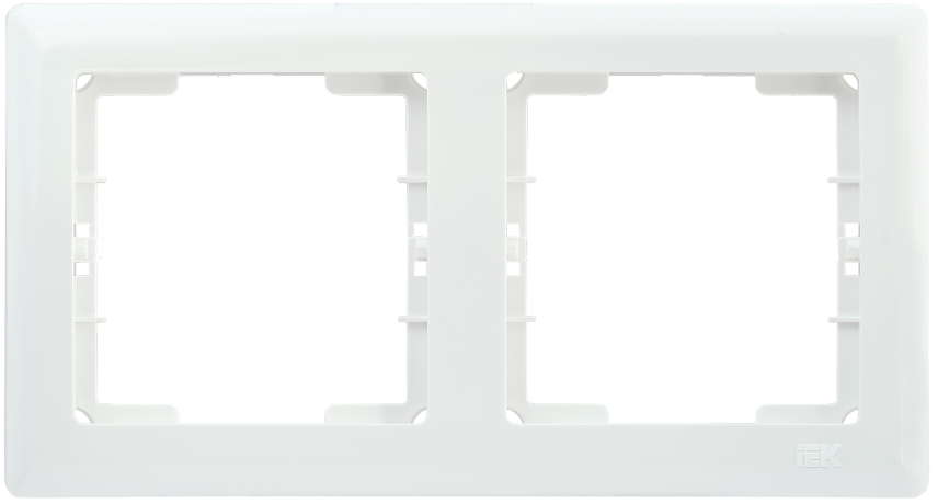 Рамка 2-местная горизонтальная РГ-2-ББ BOLERO белый IEK