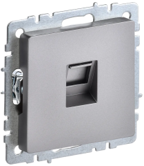 BRITE Розетка компьютерная RJ45 кат.5E РК10-БрС сталь IEK