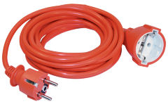 Шнур УШ-01РВ с вилкой и розеткой 2P+PE/20м 3х1,0мм2 оранжевый IEK