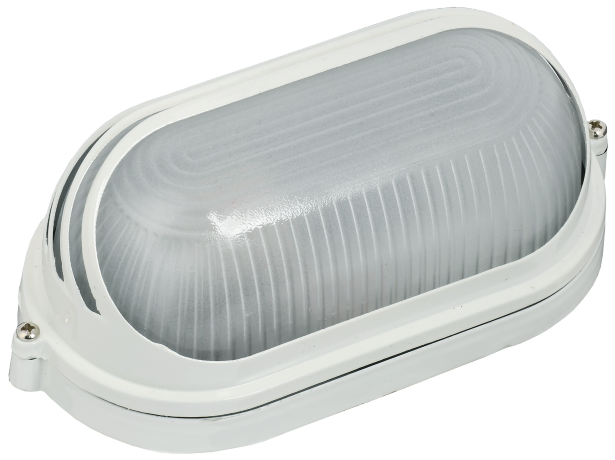 Светильник НПП1407 овал ресничка 60Вт IP54 белый IEK