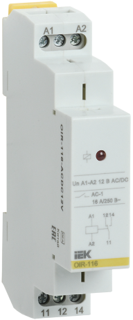 Реле промежуточное модульное OIR 1 контакт 16А 12В AC/DC IEK