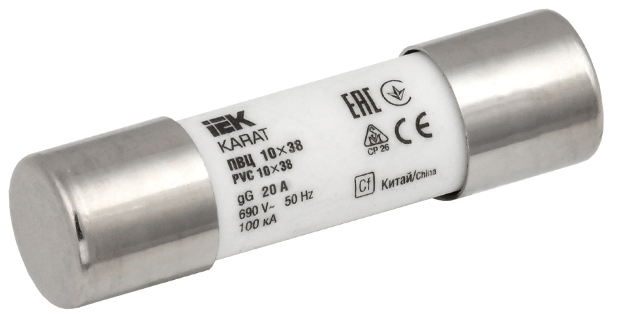 Плавкая вставка цилиндрическая ПВЦ 10х38 20А KARAT IEK