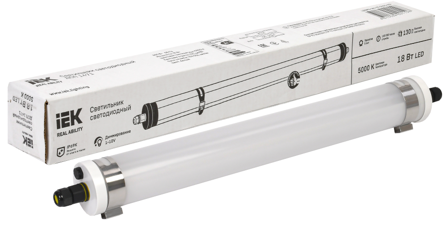 Светильник ДСП 1471 18Вт 5000К IP69 пластик PMMA IEK