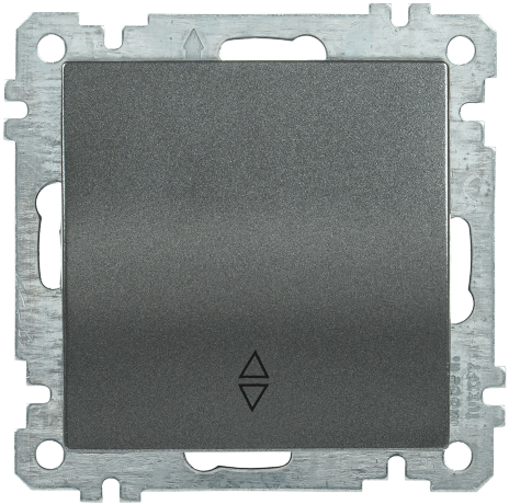 Выключатель 1-клавишный проходной ВС10-1-2-Б 10А BOLERO антрацит IEK