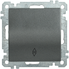 Выключатель 1-клавишный проходной ВС10-1-2-Б 10А BOLERO антрацит IEK