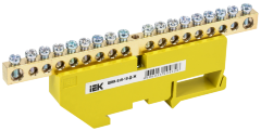 Шина PE "земля" на DIN-изоляторе ШНИ-6х9-18-Д-Ж IEK