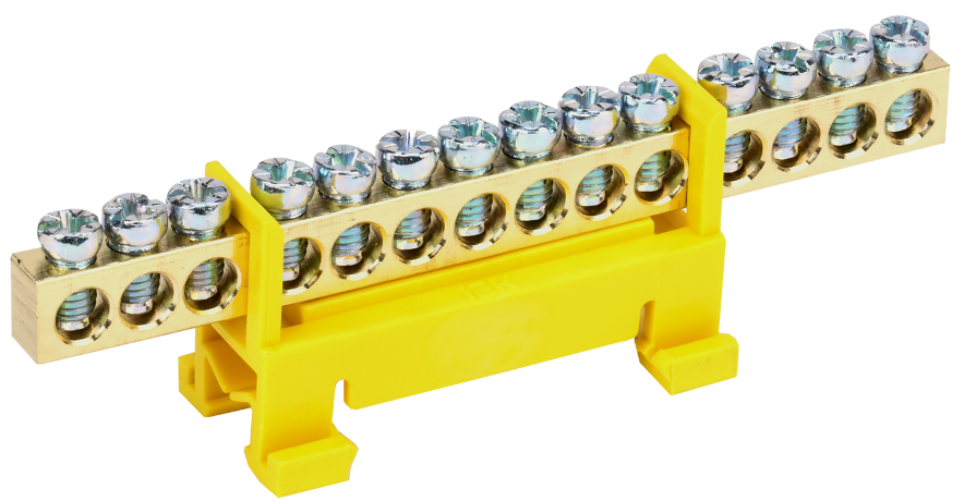 Шина PEN "земля-ноль" 8х12мм 20/2 (20групп/крепеж по краям) IEK