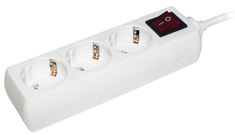 Удлинитель У03К-выкл. 3 места 2P+PE/3м 3х1мм2 16А/250В IEK