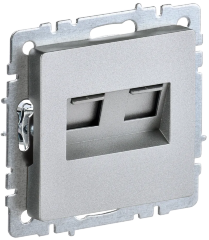 BRITE Розетка компьютерная двойная RJ45 кат.5E РК10-2-БрА алюминий IEK