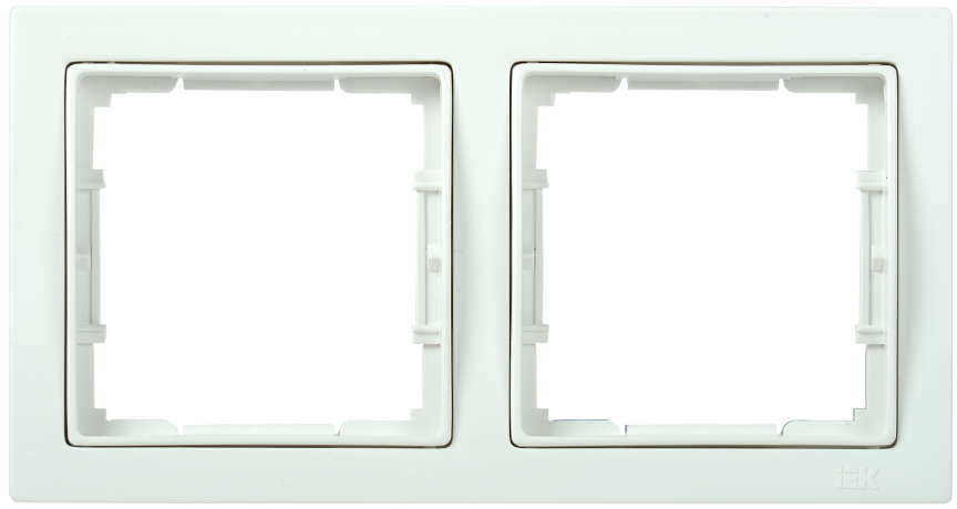 Рамка 2-местная квадратная РУ-2-ББ BOLERO Q1 белый IEK