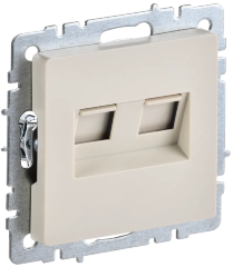 BRITE Розетка компьютерная двойная RJ45 кат.5E РК10-2-БрКр бежевый IEK