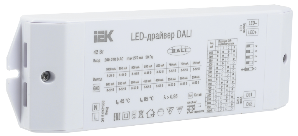 LED-драйвер DALI 42Вт 250-1000мА 8-52В IEK