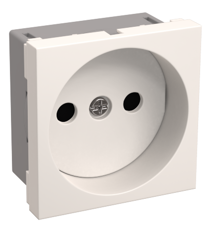 Розетка РКС-20-20-П-К без заземляющего контакта 2к (на 2 модуля) ПРАЙМЕР белая IEK