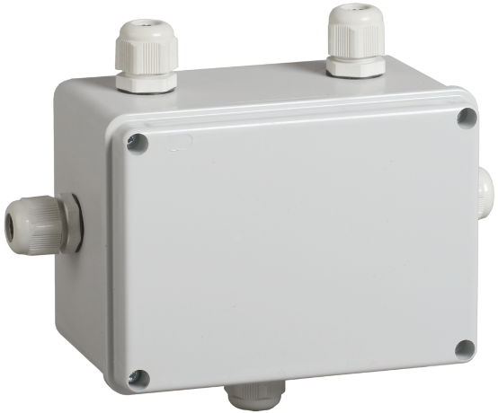 Коробка распаячная КМ41331 для открытой проводки 150х110х85мм IP55 (RAL 7035, гермовводы PG11 5шт) IEK